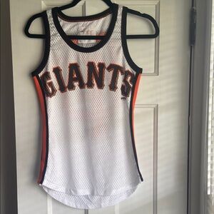 White and Orange Giants Mesh Tank Top